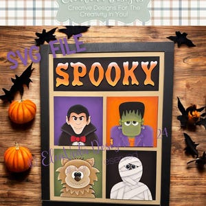 Halloween Interchangeable Standing Sign Insert Set SVG, Interchangeable Sign, Sign SVG