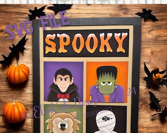 Halloween Interchangeable Standing Sign Insert Set SVG, Interchangeable Sign, Sign SVG