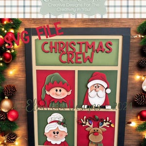 Christmas Crew Interchangeable Standing Sign Insert Set SVG, Interchangeable Sign, Sign SVG, Christmas SVG