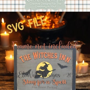 Interchangeable Sign Insert SVG |  Halloween Sign SVG | Witch svg | Welcome Sign | Laser Svg | Interchangeable Decor SVG | Halloween