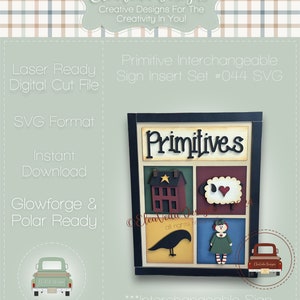 Primitives Interchangeable Standing Sign Insert Set SVG, Interchangeable Sign, Sign SVG, Rustic SVG, Primitive Decor