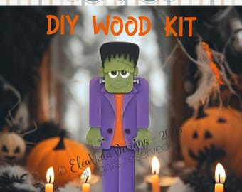 Frankenstein Shelf Sitter DIY Wood Kit, Frankenstein DIY Wood Kit, Shelf Sitter DIY Wood Kit, Halloween Wood Kit, Frankenstein Wood Kit