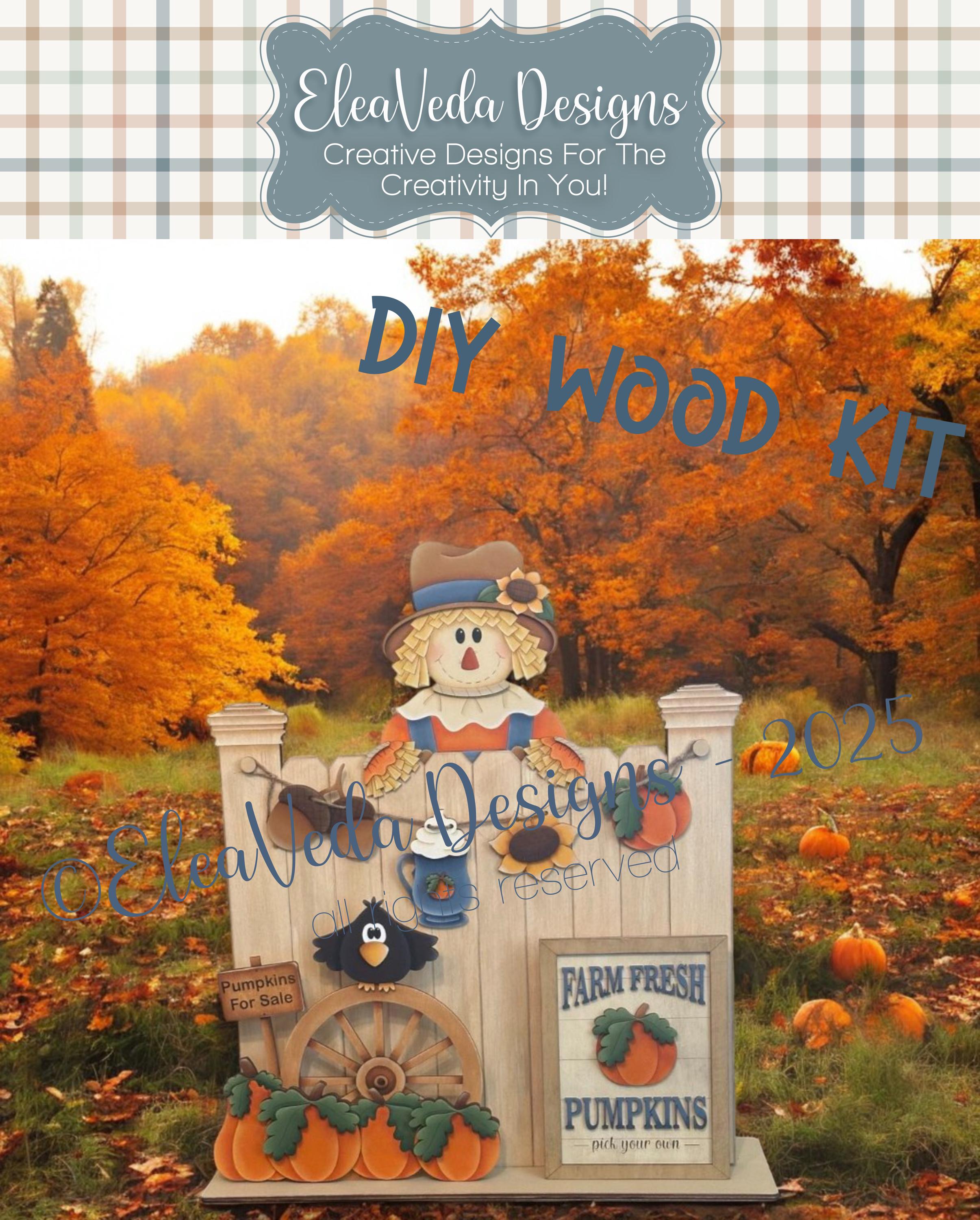 Fall Scarecrow DIY Wood Kit, Scarecrow DIY Wood Kit,  DIY Wood Kit, Diy Wood Paint Kit, Wood Blanks, Scarecrow, Craft Blanks, Holiday Blank