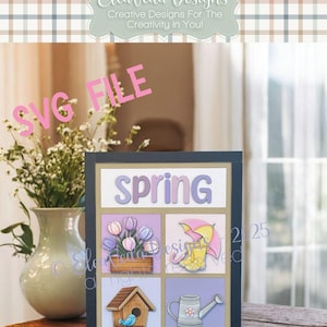 Spring Insert SVG |  Interchangeable Standing Sign | Laser SVG | Glowforge Laser svg |  Interchangeable Decor, Interchangeable Sign SVG