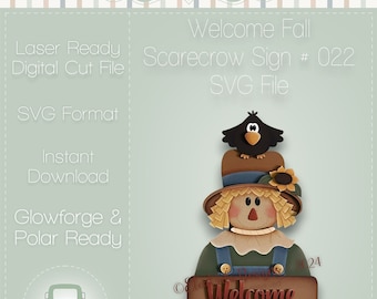 Welcome Fall Scarecrow Sign SVG File | Scarecrow SVG | Welcome Sign SVG | Fall Welcome SVg