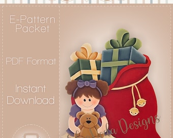 Santa's Bag Shelf Sitter -- Decorative Painting E-Pattern -- Digital Download Pattern Only