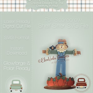 Fall Standing Scarecrow Shelf Sitter SVG File, Scarecrow SVG, Shelf Sitter SVG, Halloween