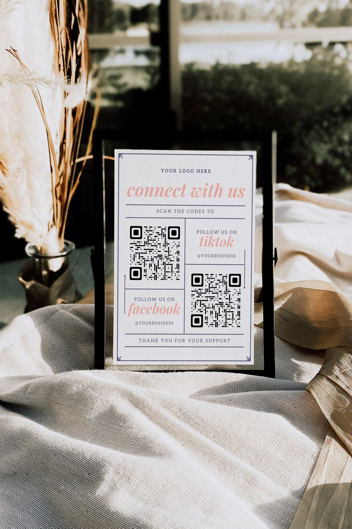 Multiple QR Code Sign Template, Scan to Pay Sign, Small Business Sign ...