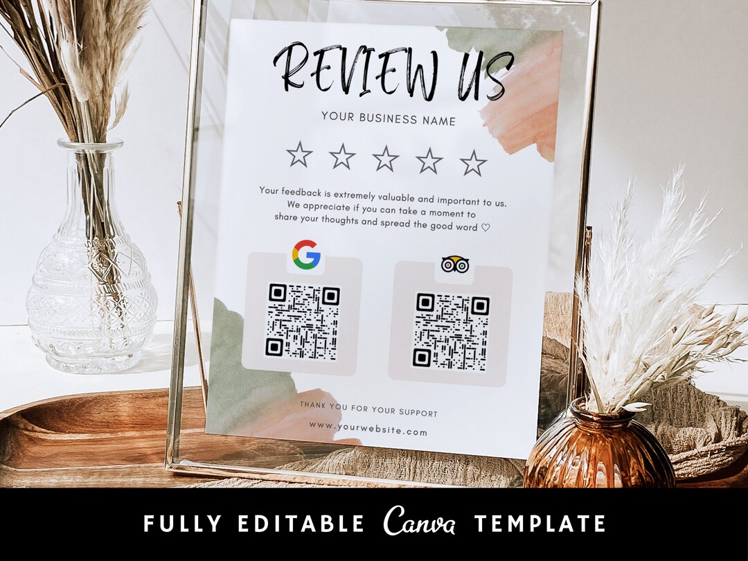 Review Request QR Code Sign Template, Business Review Us Invitation