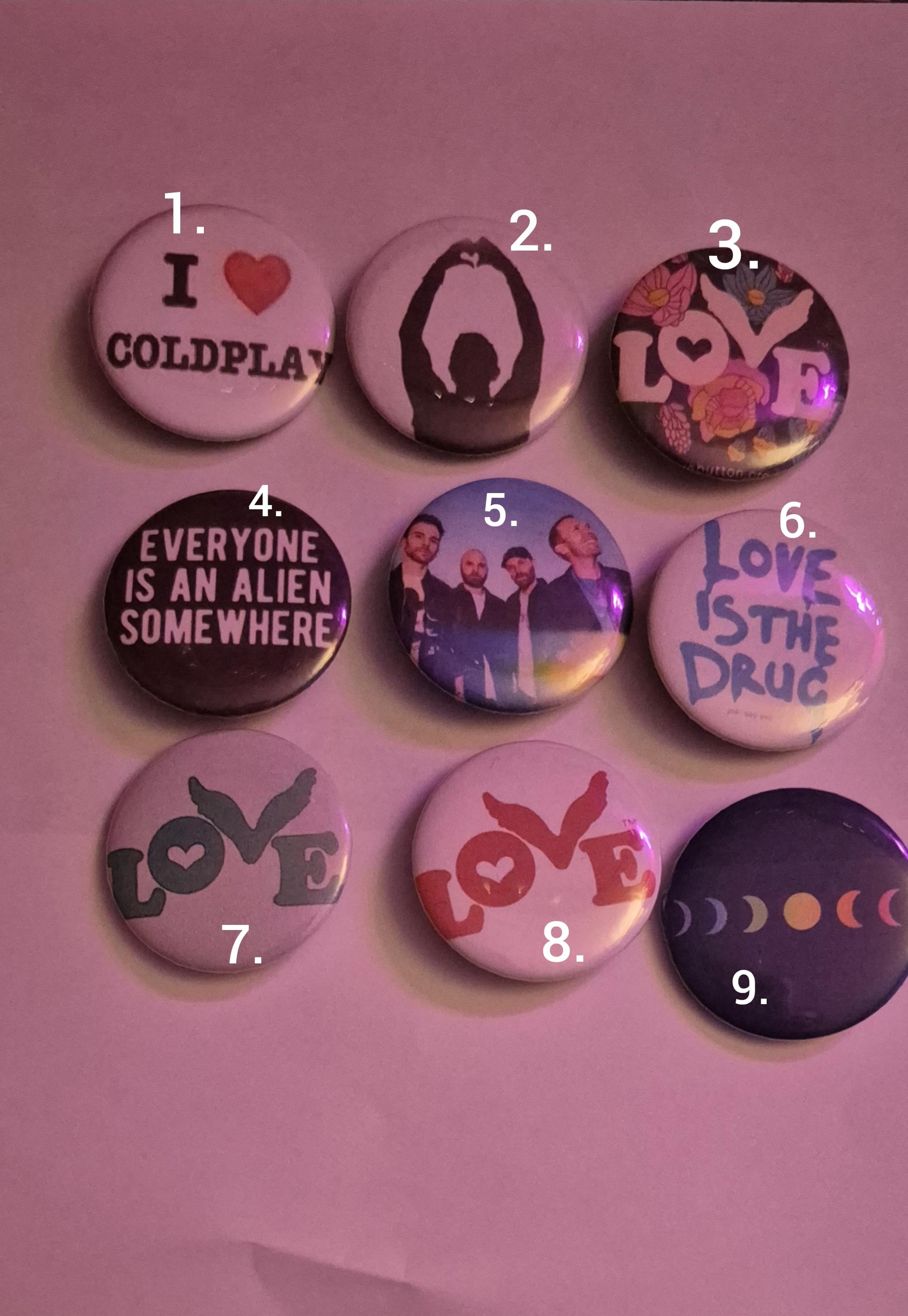 Coldplay Button - Etsy Canada