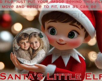 Santa&#39;s Little Elf Digital Backdrop, Christmas stock, Christmas Background, Xmas, TikTok, Winter, PNG, greeting card, Snow overlay, Holiday