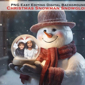 Schneemann Digitaler Hintergrund, Schneekugel, Weihnachtsbörse, Weihnachtshintergrund, Scrap, TikTok, Winter, Schnee, Grußkarte, Instagram, Feiertage