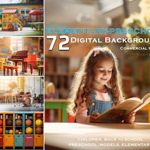 72 MEGA Elementary Preschool 1st Grade Classroom School Desk Science Library Music Playground Lockers Antique Back to School Vintage Digital