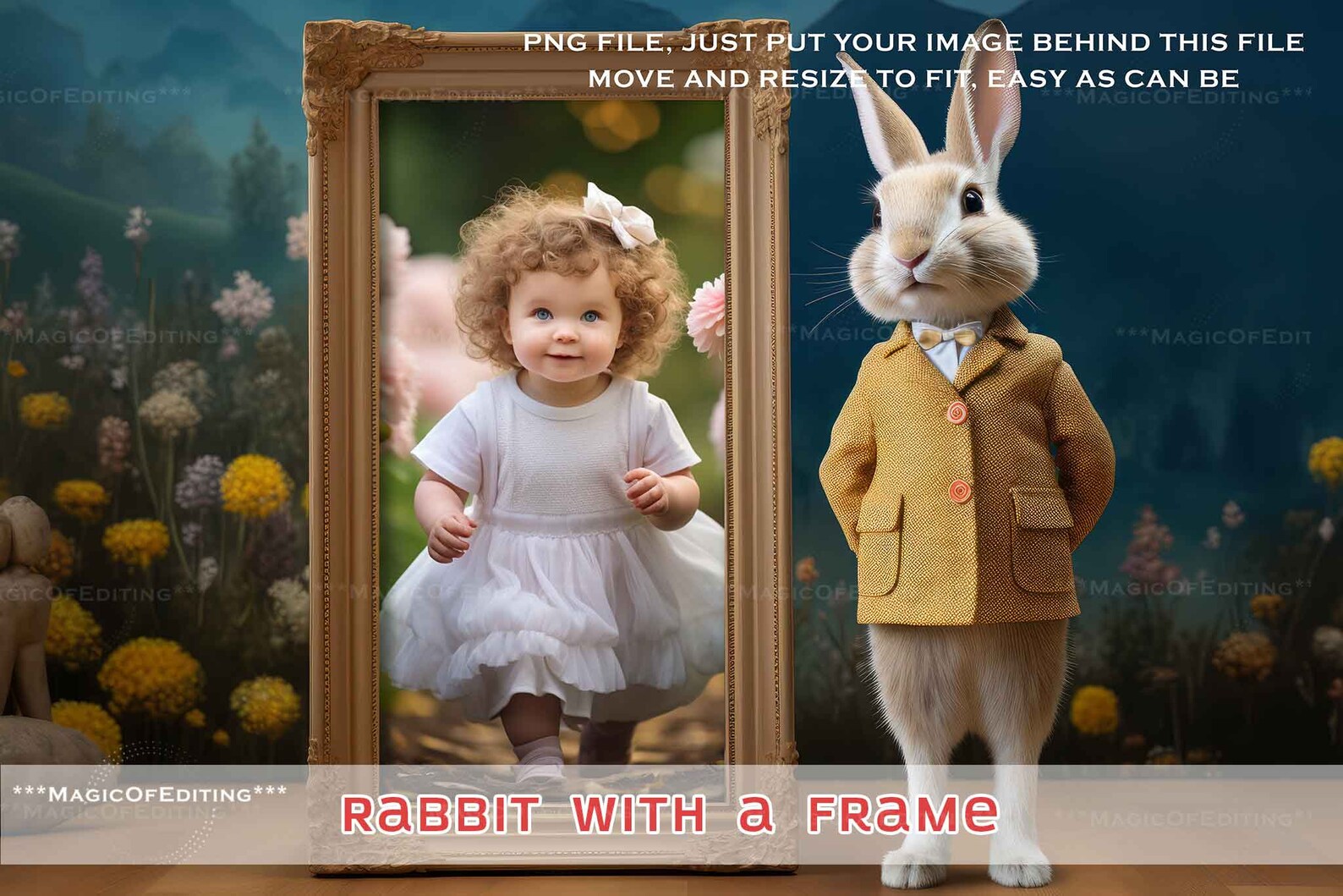 Photo Shop Rabit EASTER Bunny Frame, BACKGROUND, Photography Backdrop, Photoshop ...