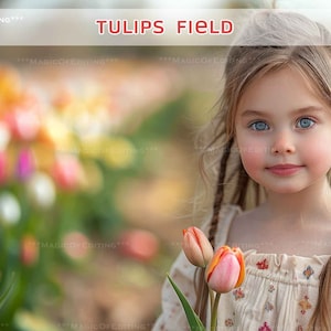 Tulip Field, Premium Digital Background, Backdrop, Spring Background, Outdoor Backdrop, Scrapbook, Maternity background, Birthday Background