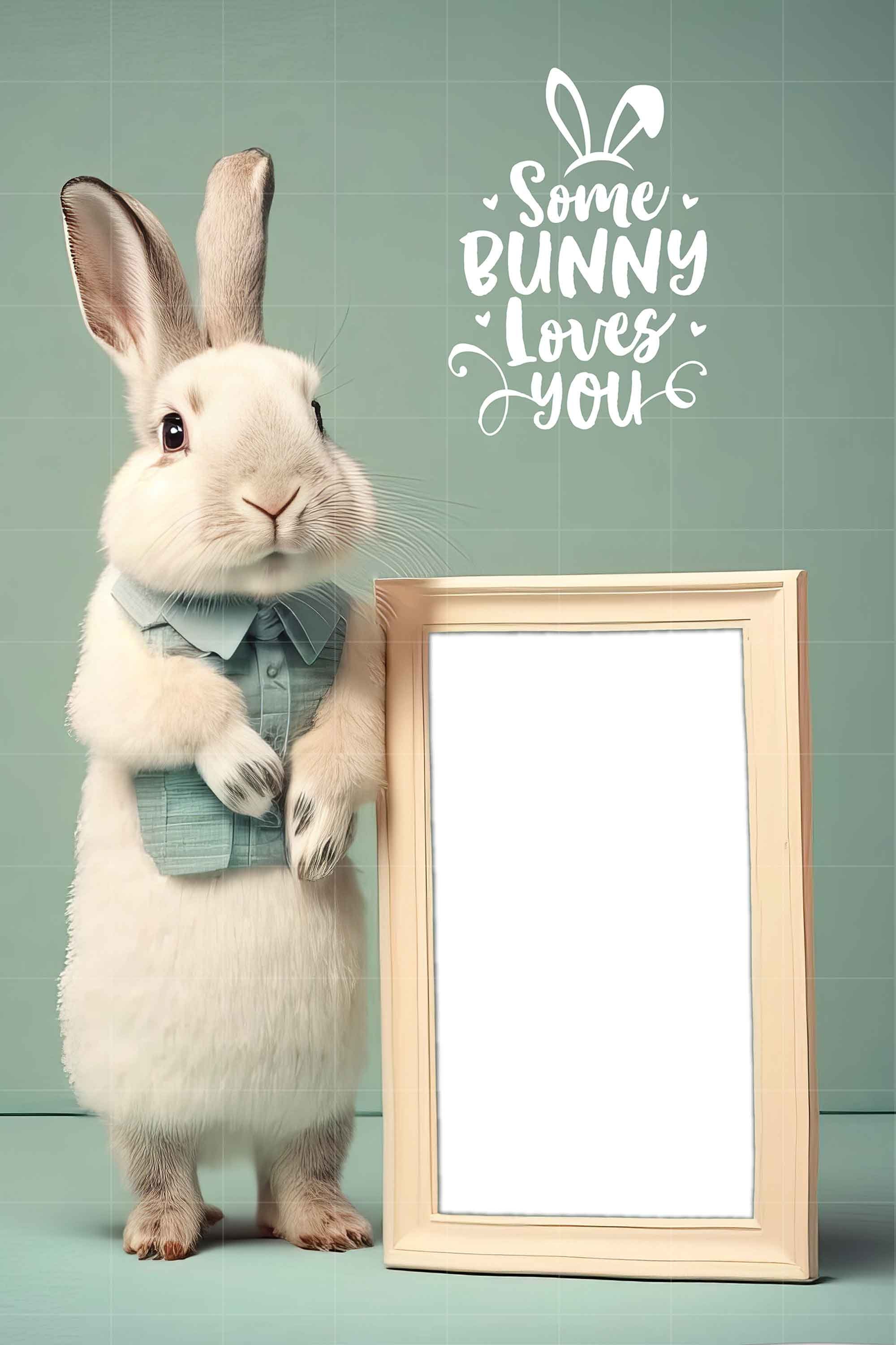 Easter Bunny Frame Digital Backdrop PNG File Fine Art Easter Etsy