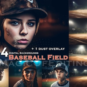 4 Sports Digital Background with Dust Overlay, Baseball Field, Baseball Background, Baseball Backdrop, Wall Art, Sports outdoor, Summer