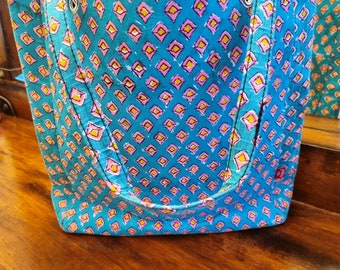 Eco Friendly Handmade Vintage Bagru Print cotton Shoulder Bag Jhola India Boho shopping Bag