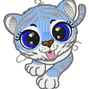 Embroidery file Embroidery program Embroidery design Embroidery design Creeping tiger in two sizes: 85 x 75 mm and 120 x 110 mm