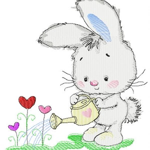 Embroidery file embroidery design bunny in two sizes: 95 x 85 mm 180 x 155 mm Embroidery design bunny