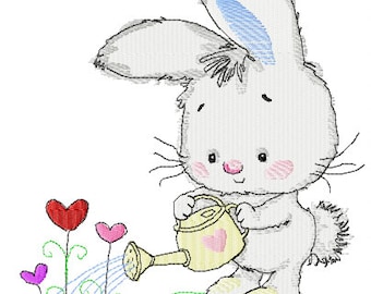 Embroidery file embroidery design bunny in two sizes: 95 x 85 mm 180 x 155 mm Embroidery design bunny