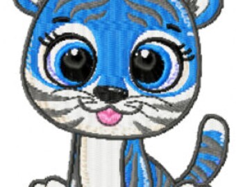 Stickdatei Stickprogramm Stickdesign Embroidery design Kleiner Tiger in Größe: 104x77mm
