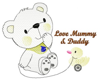 Stickdatei Stickprogramm Stickdesign Emboidery design Bärchen in zwei Größen : 120x95mm  und 135x110mm