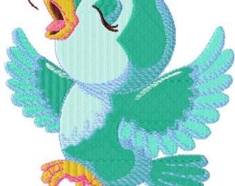 Embroidery program, embroidery file Songbird in two sizes 105x70 and 185 x 123 mm Embroidery program, Embroidery design singing bird