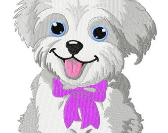 Stickdatei Stickdesign Stickprogramm Hund Emboidery design dog in zwei Größen 130x90mm und 200x140mm