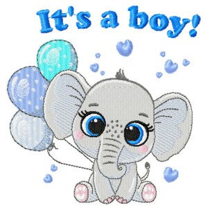 Stickdatei kleiner Elefant in zwei Größen 100x95mm und 155x140mm Embroidery design small elephant in two sizes