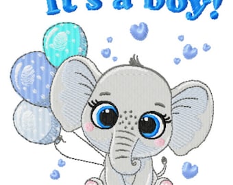 Stickdatei kleiner Elefant in zwei Größen 100x95mm und 155x140mm Embroidery design small elephant in two sizes