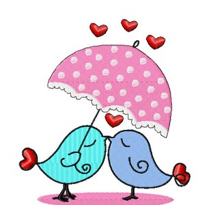 Embroidery file Embroidery design Embroidery program birds under one shade in two sizes:155 x 140 mm and 105 x 95 mm