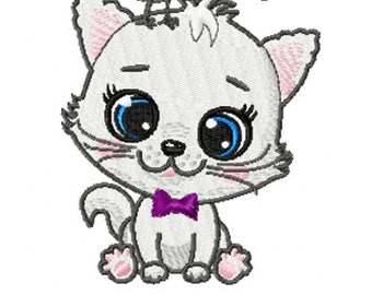 Stickdatei Stickprogramm Stickdesign Embroidery design Katze und Vogel in zwei Größen: 115x85mm 165x125mm