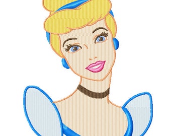 Stickdatei Stickbild Stickdesigen Embroidery Design Cinderella in 2 Größen: 145x195 und 95x125mm