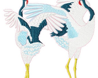 Embroidery picture cranes in two sizes: 145x126 and 100x90