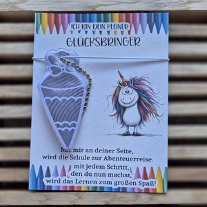 Einschulung, Kleinigkeit für die Schultüte, Glücksbringer, Mutmacher,  1.Schultag, Schulanfang. Reflektor, Einhorn, Schultüte Anhänger