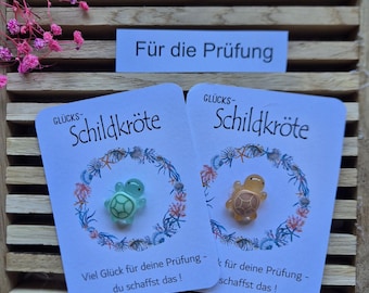Glücksbringer für die Prüfung Glücksschildkröte / kleiner Glücksbringer , Talisman , viel Glückfür deine Prüfung / Auszubildende G0028