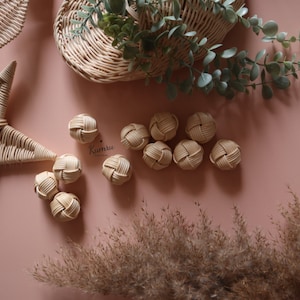 Natural Rattan Nursey Handle , Rattan Drawer Handle , Handmade Handle , Wardrobe Handle , Kitchen Handle , Drawer Pulls