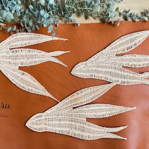 Set of 3  Rattan Wicker wall Bird - Wall hanging 3 bird Swallow- Rattan  Flying 3 Birds - rattan freedom motto wall decoration- Piegon Dove