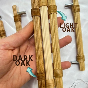 Light Oak Rattan Bamboo Handle ,Boho Dresser Handle, Rattan Knobs for Dresser, Wardrobes Handle, Modern Cabinet Pull Handles,