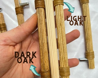 Light Oak Rattan Bamboo Handle ,Boho Dresser Handle, Rattan Knobs for Dresser, Wardrobes Handle, Modern Cabinet Pull Handles,