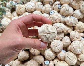 Bouton en rotin naturel et bambou, boutons de commode bohème, boutons en rotin pour commode, boutons d'armoires, poignées d'armoire modernes, boutons d'armoire