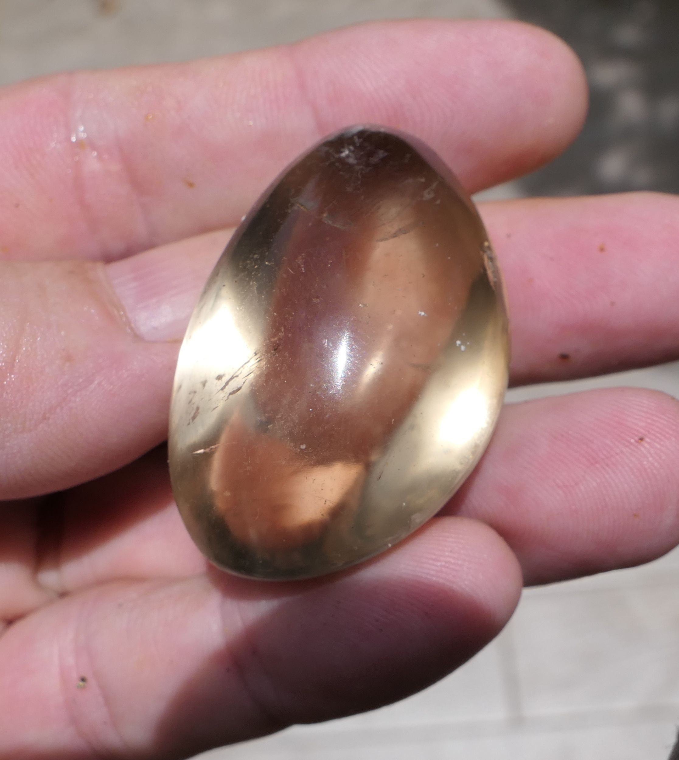 M195 35G Citrine Claire 42mm Pierre Naturelle Jaune Gros Galet Madagascar Minéraux Roulée Cristal de