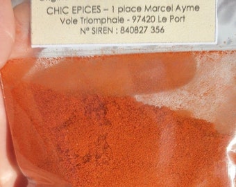 50g HOT PEPPER from REUNION Powder, ground for Creole, Reunionese, Indian, West Indian cuisine