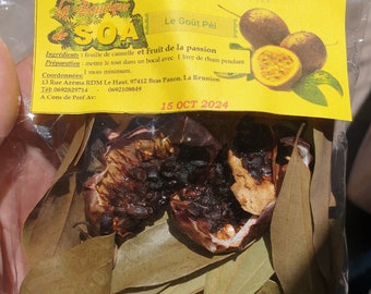 FRUIT de La PASSION ( MARACUJA   )  et feuille de Cannelle SoA Préparation Déshydraté pour Rhum Arrangé  de l île de La Réunion
