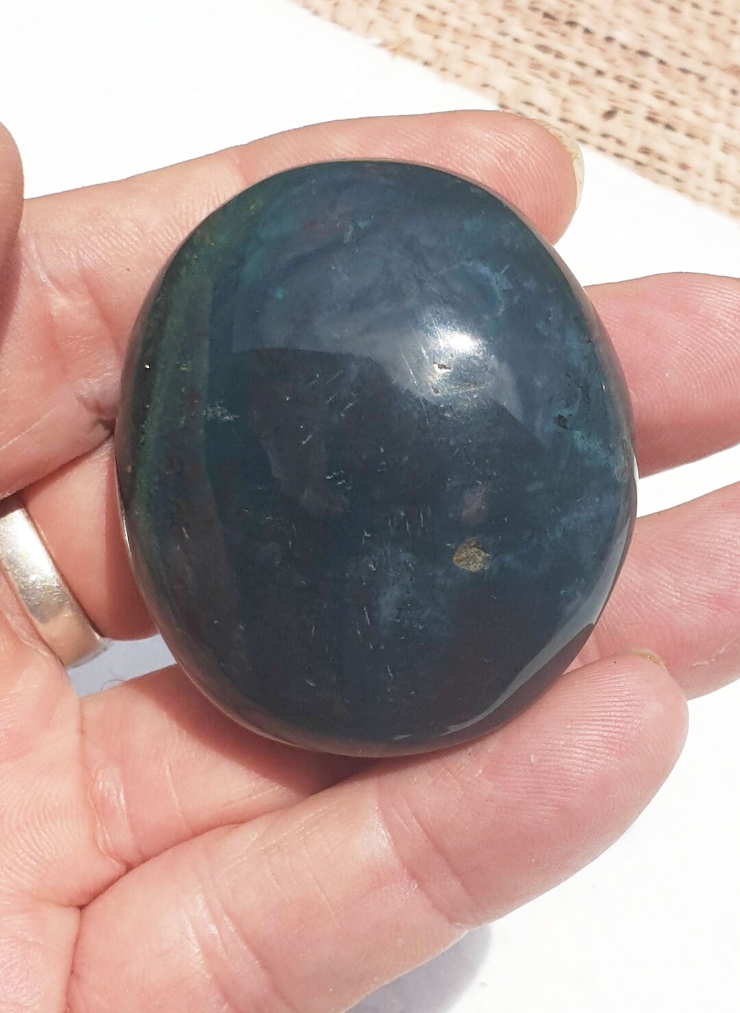 A982 83g GREEN JASPE 50mm PEBBLE Natural Mineral Tumbled Stone Etsy