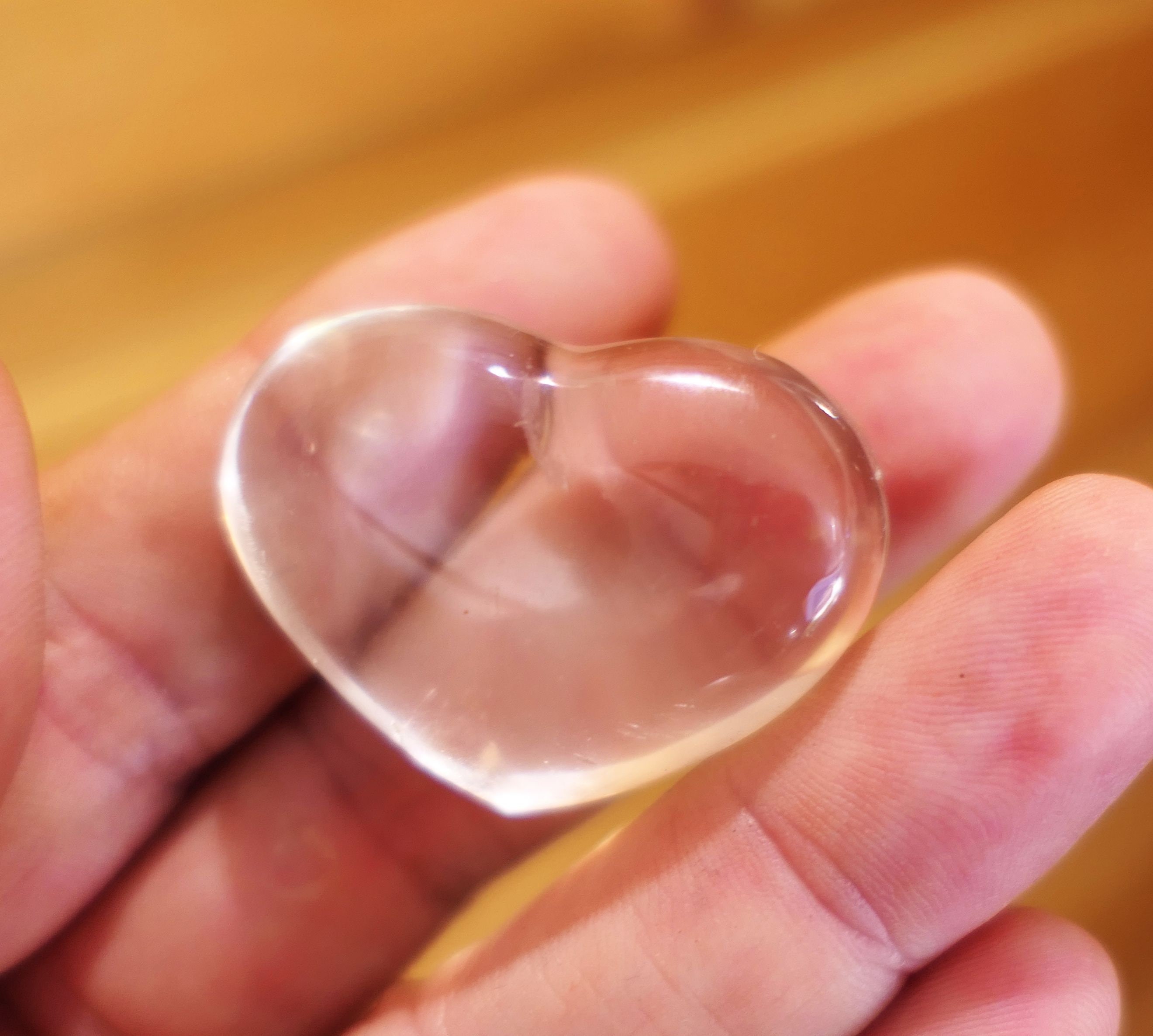 M293 37mm Coeur en Cristal de Roche 26G Pierre Naturelle Madagascar Quartz Minéraux Lithothérapie Cr