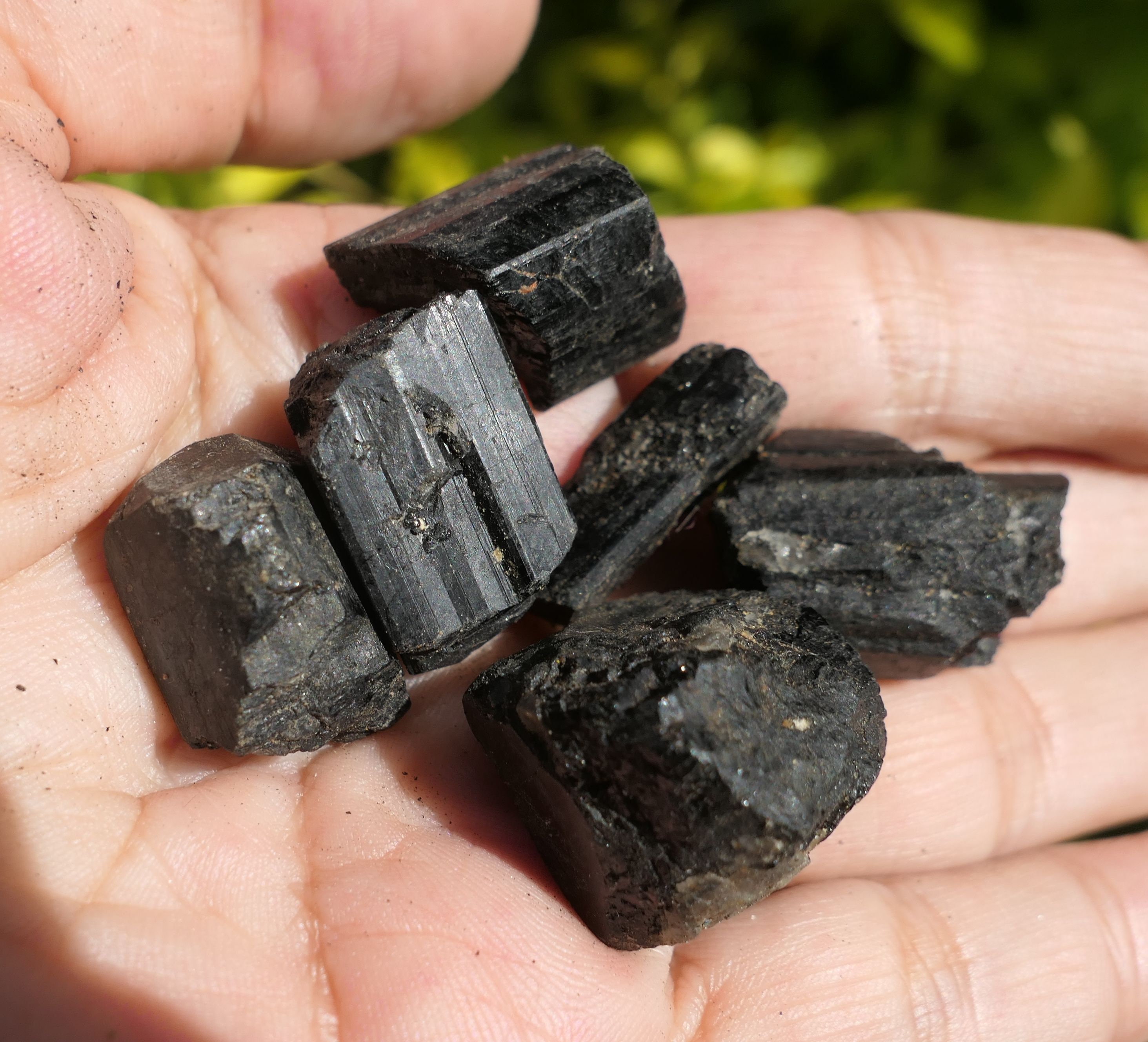 R933 Lot de 6 Tourmaline Noire 42G Pierre Brute Naturelle Lithothérapie Reiki Protège Des Énergies N