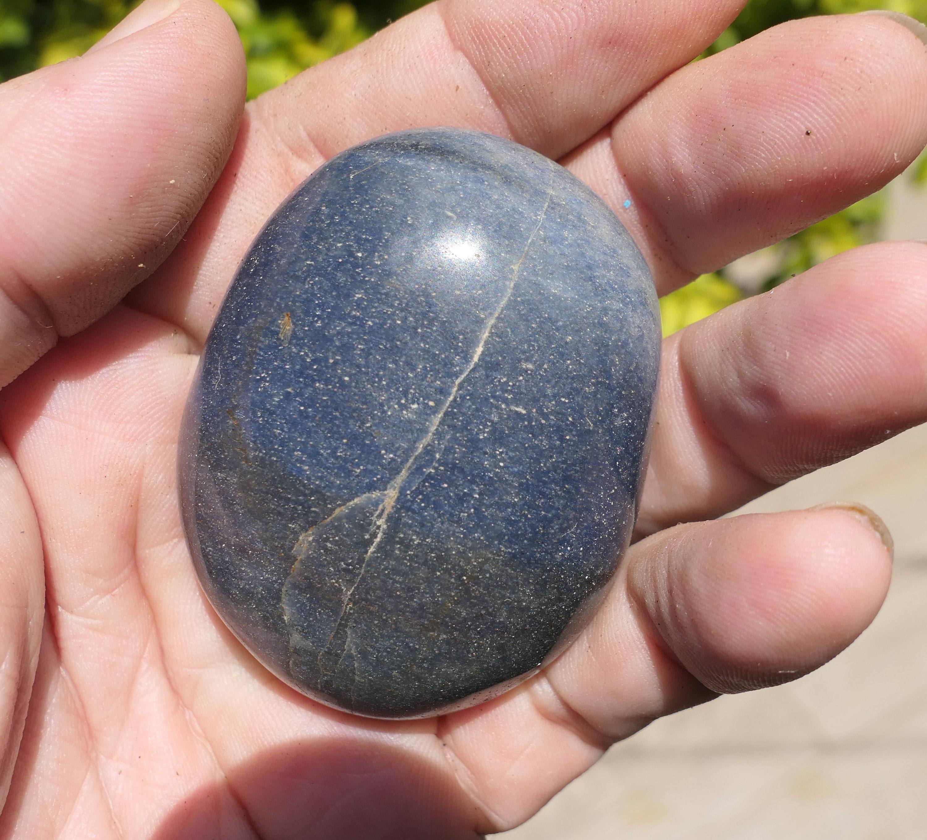 R975 100G Galet Lazulite Bleue Naturelle 57mm Pierre Roulée Minéraux Lithothérapie de Madagascar Rei