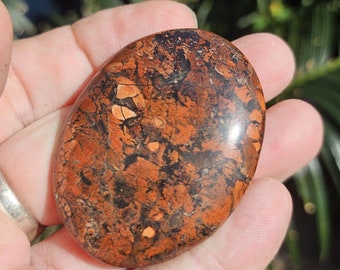 M789 EPIDOTE JASPE Unakite Pebble 46g-52mm / Red Stone which releases negative energies Happiness - Self-Listening - Complexes
